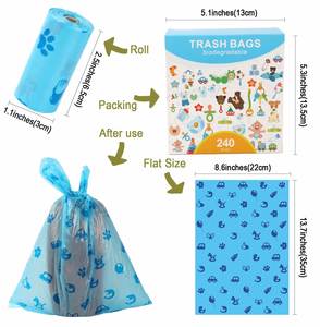 Bolsas Biodegradables y Ecológicas para Excremento de Perro Juicepet, 16 Rollos de PE+EPI de 0.015mm de Grosor, 23x33cm, para Animales Pequeños - Product Image 4