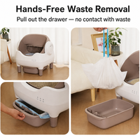 Bac à litière automatique autonettoyant avec design anti-éclaboussures, grande toilette électrique pour chat avec plateau facile à nettoyer
