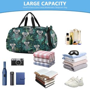 Bolsa de Viaje Deportiva Australiana de Gran Capacidad con Diseño de Koalas, Linda Bolsa de Viaje para Niños, Bolsa de Lona Resistente y Portátil para Niños, Bolsa de Viaje Deportiva para Niños - Product Image 5