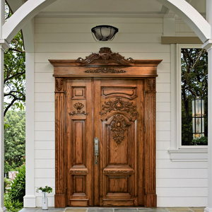 <span class=keywords><strong>Puerta</strong></span> de Madera Maciza de Roble y Teca Clásica Moderna con Acabado Superficial y Aislamiento Acústico para Entrada Principal de <span class=keywords><strong>Villa</strong></span> y Uso Exterior - Product Image 6