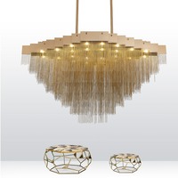 Lampe en verre doré pour hall d'hôtel de luxe, villa, foyer, éclairage décoratif, verre orange, laiton, escalier, grands lustres, lampe suspendue