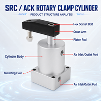 ACKR40x90 Pince pneumatique à double action à bras oscillant, actionneur rotatif de pression et de torsion, préhenseur SRC63*90R CNC 90 degrés