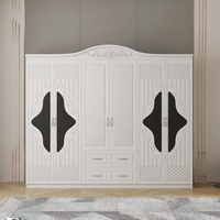 Offre Spéciale armoire murale moderne à 6 portes, grande armoire pour enfants, 3 mètres de long, en bois blanc, en plastique pour chambre à coucher
