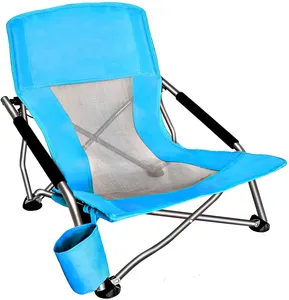 Plaj sandalyesi-taşıma çantası ile kamp, plaj, piknik, spor etkinliği için düşük profilli katlanır sandalye
