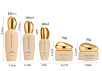 Pot cosmétique en verre beige mat vide avec logo personnalisé, 30g 50g, pour crème visage, emballage pour soins de la peau