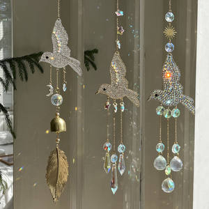 Kristallen Zonvanger Kolibrie Ontwerp 3-delige Set Tuin Suncatcher Opknoping Kristallen Ornament Voor Huisdecoratie Hanger - Product Image 1