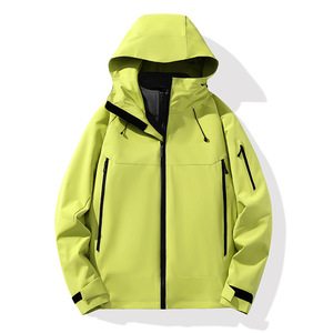 Waterproof Soft Shell 3 In 1 Windbreaker Jacket Men Workwear With Hood And Zipper Front For Outdoor Use - Product Image 4