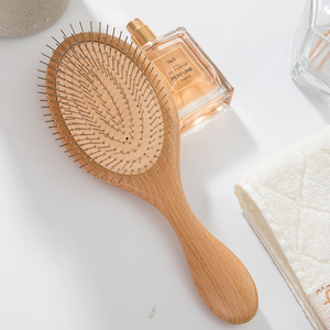 Custom <strong>Hair</strong> <strong>Brush</strong> Bamboo Wood Luxury New Design <strong>Detangling</strong> <strong>Hair</strong> Comb Metal Bristle Pins Paddle Hairbrush Detangler Manufacturer - Product Image 3