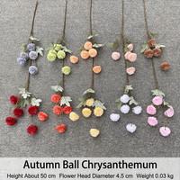 Boule de fleurs artificielles en soie en forme de chrysanthème, ornement de pétales pour la décoration de mariage et de la maison