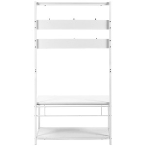 Perchero con banco y ganchos de metal y madera, moderno, para entrada, almacenamiento para uso doméstico. - Product Image 3