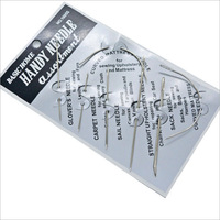 Aiguilles triangulaires spéciales 7 grands yeux, ensemble de points à la main multifonctionnels aiguille incurvée bricolage, carte d'aiguille grise en cuir