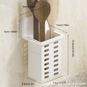 Office Organizer <b>Wall</b> Mounted Pen Holder Rectangle Black Punch Free Storage Rack for <b>Desk</b> and <b>Wall</b> Use - Product Image 5