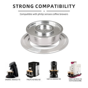 Lot de dosettes de café rechargeables compatibles avec les filtres à café Philip Senseo, 1 lot de capsules de poudre de café réutilisables avec papiers filtres - Product Image 4