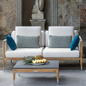 Muebles de exterior modernos, sofá de tela de teca, sofá de jardín de ocio, impermeable para patio, piscina, jardín - Product Image 3