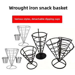 Support à frites TIGERGOODS pour restaurant avec coupelles à <span class=keywords><strong>sauce</strong></span>, porte-croustilles et passoires - Product Image 6