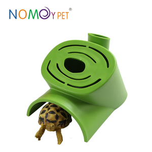 NOMOYPET <span class=keywords><strong>Prix</strong></span> d'usine, abri en plastique vert imitation bois pour reptiles, boîte de cachette pour serpent, lézard, caméléon - Product Image 2