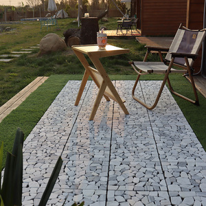 Nuevo diseño Smooth River Stone Mármol Múltiples estilos de colores Jardín al aire libre Suelo de retazos entrelazado - Product Image 5