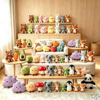 Grosir Mainan Boneka Plush Claw Machine 8 Inch Trendy, Desain Campuran, Hewan Boneka Mini, Gantungan Kunci Plush untuk Mesin