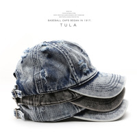 Gorra de Béisbol de Mezclilla Plana de Color Blanco Sólido Desgastada con Lavado al Agua para Mujer, Gorra de Sol Deportiva para Exteriores con Hebilla para Hombre