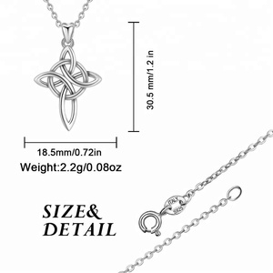 Venta de fábrica Popular celta de Plata de Ley 925 nudo colgante de Cruz de la vida eterna y amor regalos de navidad - Product Image 6
