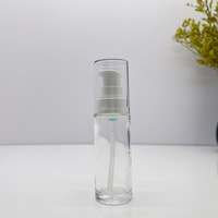Flacon de lotion en verre cylindrique haut de gamme de 30 ml avec pompe, couverture intégrale pour crème BB, crème quotidienne