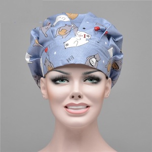 Sombreros DE <span class=keywords><strong>TRABAJO</strong></span> ajustables para mujer con banda para el sudor Gorro de enfermera de <span class=keywords><strong>trabajo</strong></span> Bouffant de algodón - Product Image 2