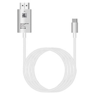 Promotion Nouveau câble adaptateur Type C vers HDMI en alliage d'aluminium 4K 60Hz de 2 m pour téléphone vers TV ou projecteur