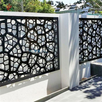 Cercas decorativas de jardín, divisor de metal para exteriores, corte láser, corten, pantalla oxidada de acero