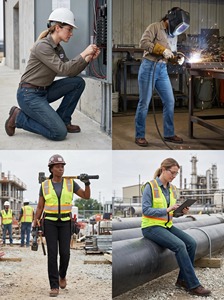 Jean en coton ignifuge NFPA2112 pour femme, protection contre les arcs électriques, pantalon de travail ignifuge pour le secteur pétrolier et gazier - Product Image 6