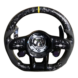 Volante in Fibra di Carbonio per Mercedes Benz, Aggiornamento per Nuovi Modelli <span class=keywords><strong>AMG</strong></span> C63 E63 E55 <span class=keywords><strong>GT</strong></span> FLE GLS A35 GLB35 CLA G63 - Product Image 4