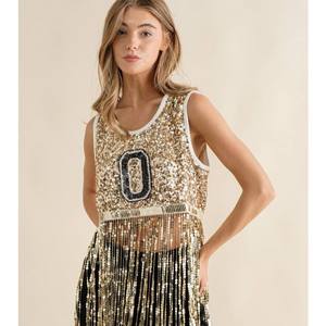 Débardeur <span class=keywords><strong>de</strong></span> jour sans manches à sequins pour femmes, nouvelle collection 2023 - Product Image 1