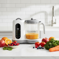Blender & Prosesor Makanan Bayi Bebas BPA dengan Daya 450W Tegangan 220-240V untuk Mengukus Buah/Daging/Ikan/Sayuran, MOQ Rendah