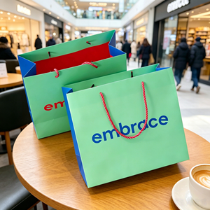 Bolsa de Papel Verde con Logotipo Personalizado, Bolsa de Regalo para Tienda de Ropa, Bolsas de Compras para Zapatos, Cosméticos, para Pequeñas Empresas - Product Image 2