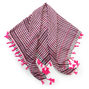 アラブ110 * 110cm大きな正方形のスカーフタッセル付きKeffiyeh Shemaghサウジアラビアのヘッドスカーフチェック付きターバンHijab Bandana - Product Image 6