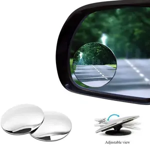 360 degrés HD verre sans cadre rétroviseur automatique petit miroir rond grand Angle miroir d'angle mort de voiture