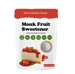 Emballage OEM Mélanges de fruits de moine 1:1 2:1 Substitut du sucre Sucre de fruits de moine blanc Lakanto Édulcorant de fruits de moine classique