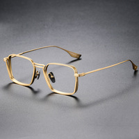 Monture optique en métal faite à la main de haute qualité monture carrée rétro verres de blocage de la lumière bleue lunettes de lecture