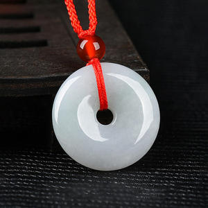 Pendentif en jadéite naturelle du Myanmar, motif Ping An, pour hommes et femmes, vente en gros de jade, design original PAK09 - Product Image 2