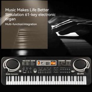 Multi-Function Children Learning Music Toy 61 Keys Piano Keyboard Microphone <b>Electronic</b> Organ Musical Instrument - Product Image 3