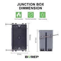Boîtier de jonction mural électrique 1 gang en PVC à fixer par clou, résistant au feu 2 heures, pour interrupteur/prise