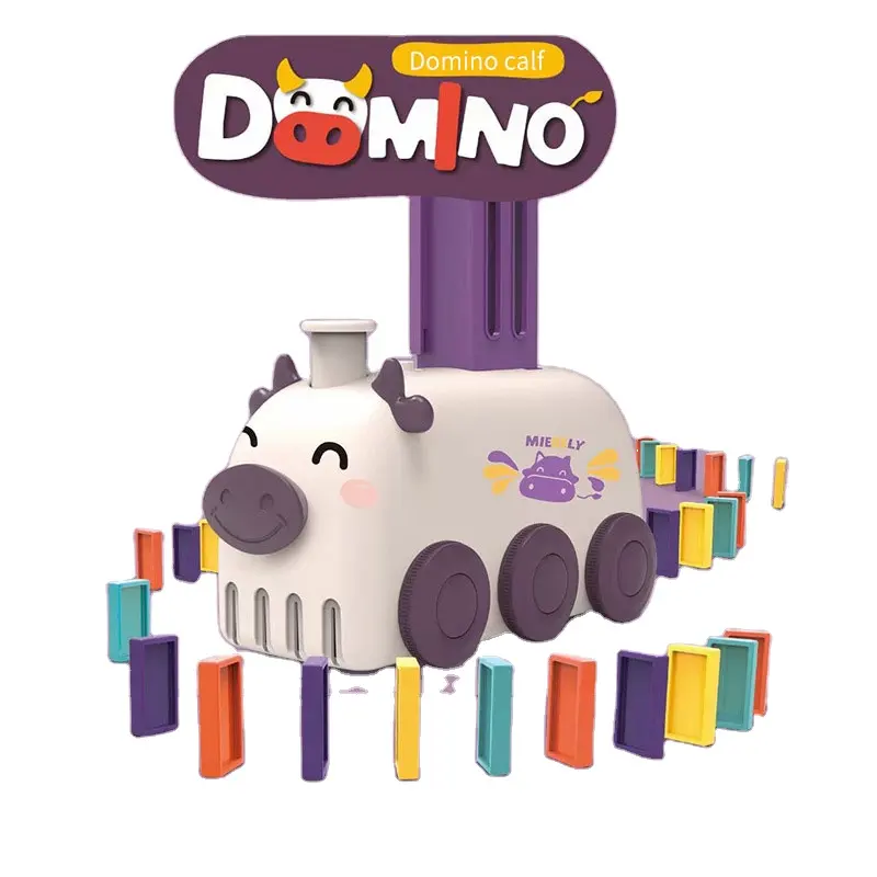 Dimdu Elephant model Kids educational puzzle toys electric train 80 pcs domino block set domino train block toy