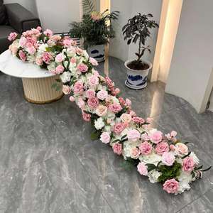 Centro de Mesa de Rosas Artificiales, Camino de Mesa de Rosas, Hilera de Rosas Rojas Artificiales para Decoración de Mesa de Boda - Product Image 2