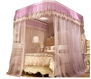 Estilo de palácio da princesa estilo romântico llin, rede retangular do paquistão, rede para mosquitos, cama