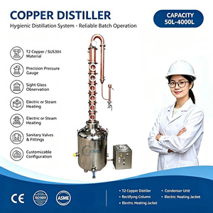 LENO Destilador de Alcohol para Licores, Micro Columna de Destilación, Alambique de Acero Inoxidable SS304, Olla de Cobre T2, 50L 100L 200L, para Destilación Casera de Alcohol - Product Image 1