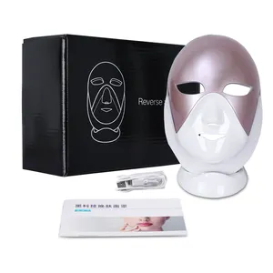 Nova Chegada Led Facial Beleza Máscara Luz 3 Cores LED Cuidados Com A Pele LED Facial Terapia Máscara para Uso Doméstico Em Pé Tratamento Rosto