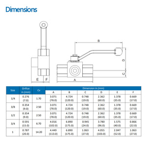 Vanne à bille à trois voies en acier inoxydable 304, 1/2 pouces, interrupteur manuel hydraulique pour eau, huile, gaz, type L, DN15, haute pression - Product Image 4