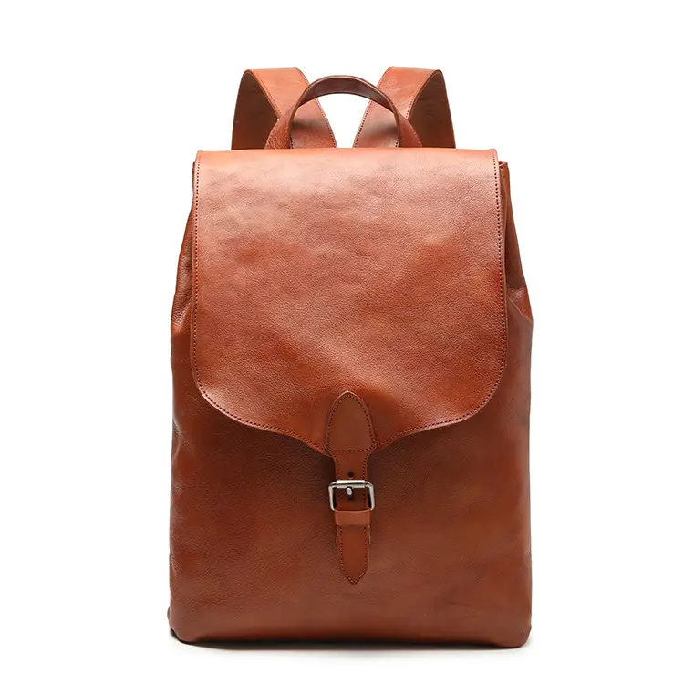Personalized customization Leather Briefcase Office computer/Cowhide backpack with flip top