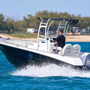 T-top de bateau robuste pour console centrale, avec cadre anodisé et auvent noir, type bimini pour bateau marin - Product Image 2