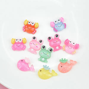 レジンフロッグクラップクジラレジンチャームカボションスライム手作りDIY携帯電話キッズヘアクラフト装飾 - Product Image 1