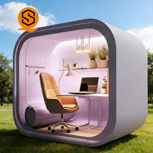 Cabines <span class=keywords><strong>de</strong></span> bureau insonorisées au design minimaliste en alliage d'aluminium moderne, bâtiments <span class=keywords><strong>de</strong></span> bureaux préfabriqués, ateliers, <span class=keywords><strong>salle</strong></span> <span class=keywords><strong>de</strong></span> <span class=keywords><strong>bain</strong></span> extérieure - Product Image 3